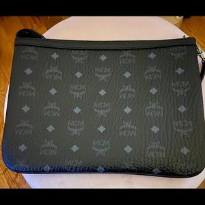 Visetos authentic MCM black leather pouch.
